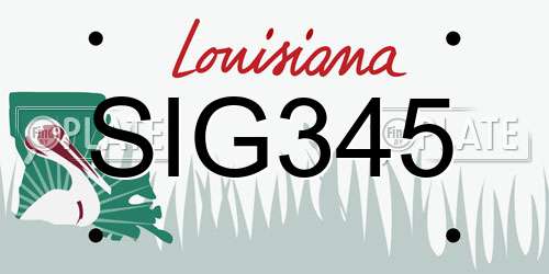SIG345 Louisiana License Plate