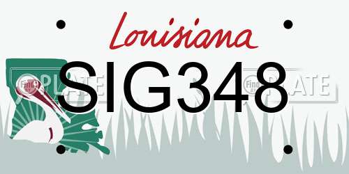 SIG348 Louisiana License Plate