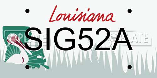 SIG52A Louisiana License Plate