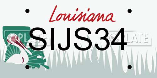 SIJS34 Louisiana License Plate