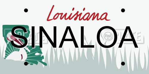 SINALOA Louisiana License Plate