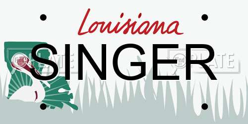 SINGER Louisiana License Plate