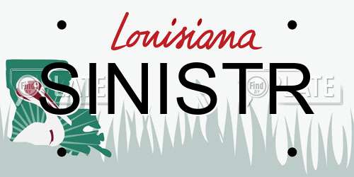 SINISTR Louisiana License Plate