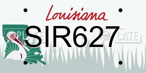 SIR627 Louisiana License Plate