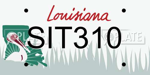 SIT310 Louisiana License Plate