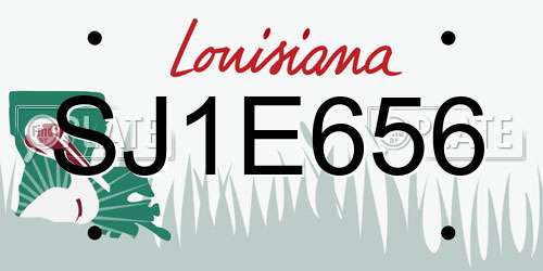 SJ1E656 Louisiana License Plate