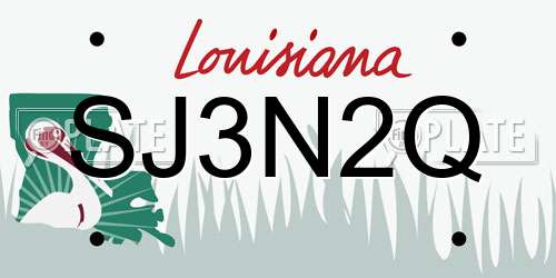 SJ3N2Q Louisiana License Plate