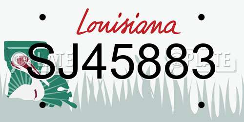 SJ45883 Louisiana License Plate