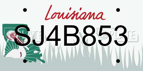 SJ4B853 Louisiana License Plate