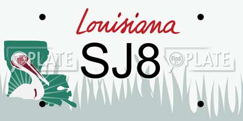 SJ8 Louisiana License Plate
