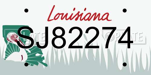 SJ82274 Louisiana License Plate