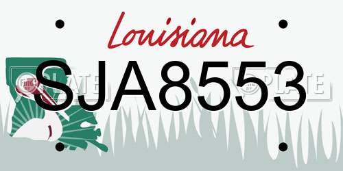 SJA8553 Louisiana License Plate