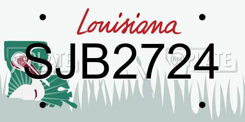 SJB2724 Louisiana License Plate