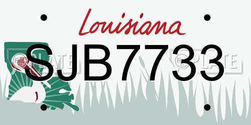 SJB7733 Louisiana License Plate
