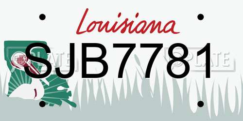 SJB7781 Louisiana License Plate