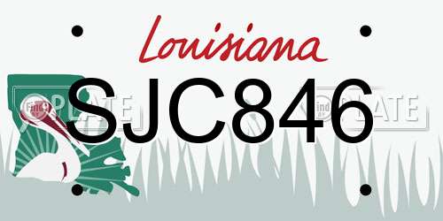 SJC846 Louisiana License Plate