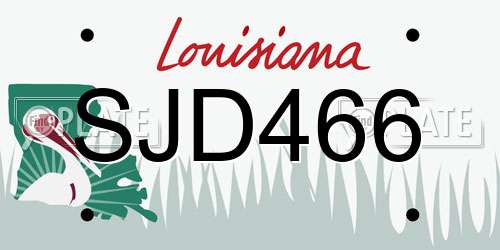 SJD466 Louisiana License Plate