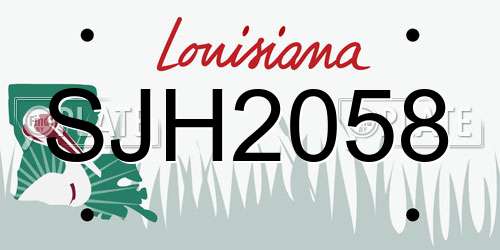 SJH2058 Louisiana License Plate