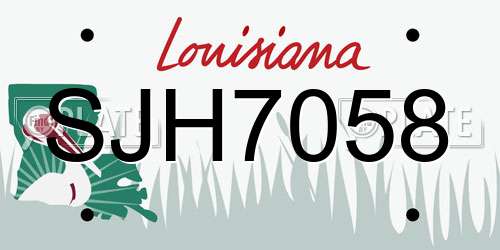 SJH7058 Louisiana License Plate