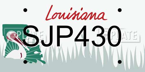 SJP430 Louisiana License Plate