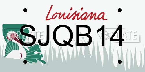 SJQB14 Louisiana License Plate