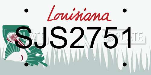 SJS2751 Louisiana License Plate