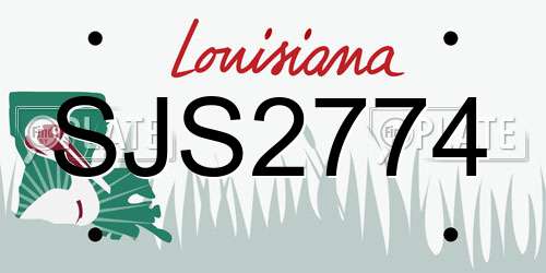 SJS2774 Louisiana License Plate