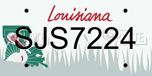 SJS7224 Louisiana License Plate