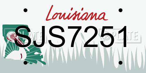 SJS7251 Louisiana License Plate