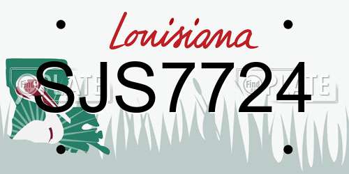 SJS7724 Louisiana License Plate