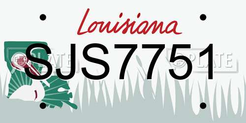 SJS7751 Louisiana License Plate