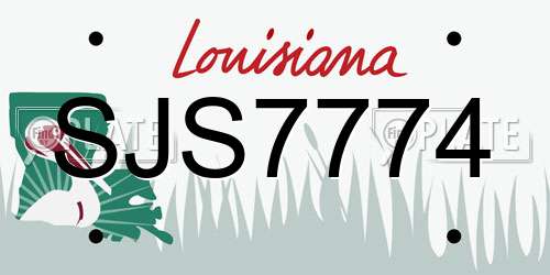 SJS7774 Louisiana License Plate