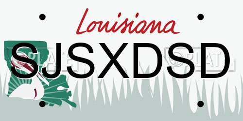SJSXDSD Louisiana License Plate