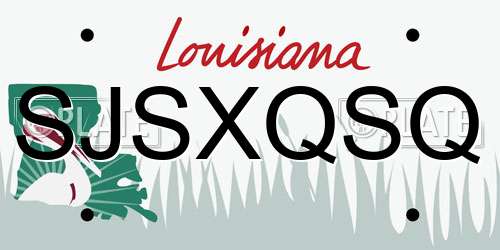 SJSXQSQ Louisiana License Plate