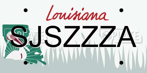 SJSZZZA Louisiana License Plate