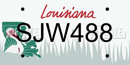 SJW488 Louisiana License Plate