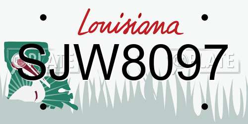 SJW8097 Louisiana License Plate