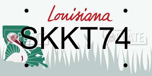 SKKT74 Louisiana License Plate