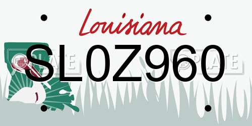 SL0Z960 Louisiana License Plate