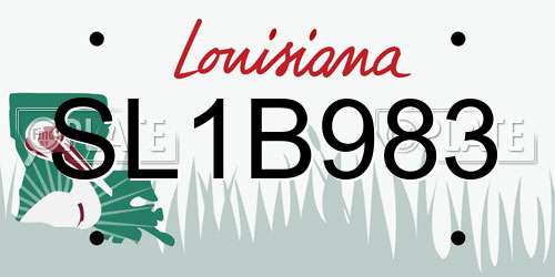 SL1B983 Louisiana License Plate