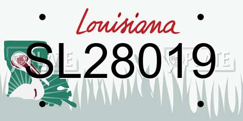 SL28019 Louisiana License Plate