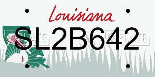 SL2B642 Louisiana License Plate