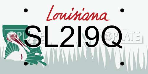 SL2I9Q Louisiana License Plate