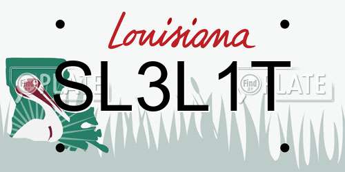 SL3L1T Louisiana License Plate
