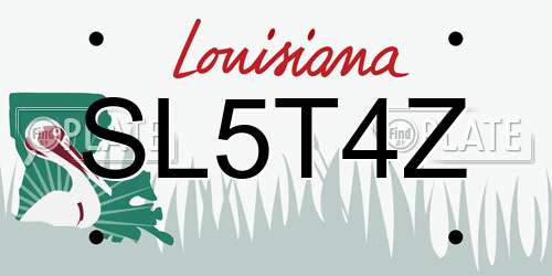 SL5T4Z Louisiana License Plate