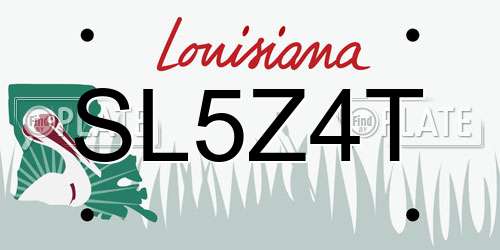 SL5Z4T Louisiana License Plate