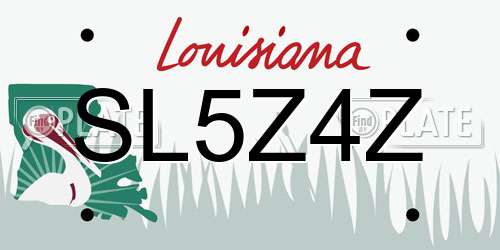 SL5Z4Z Louisiana License Plate