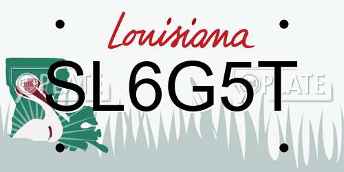 SL6G5T Louisiana License Plate