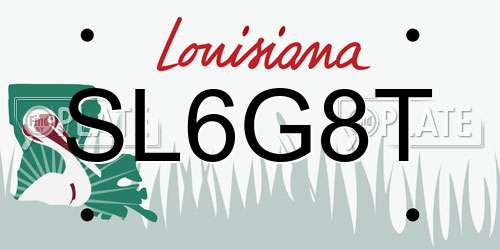 SL6G8T Louisiana License Plate
