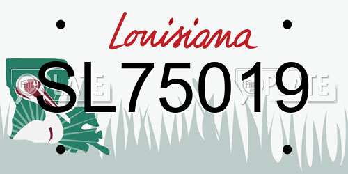 SL75019 Louisiana License Plate